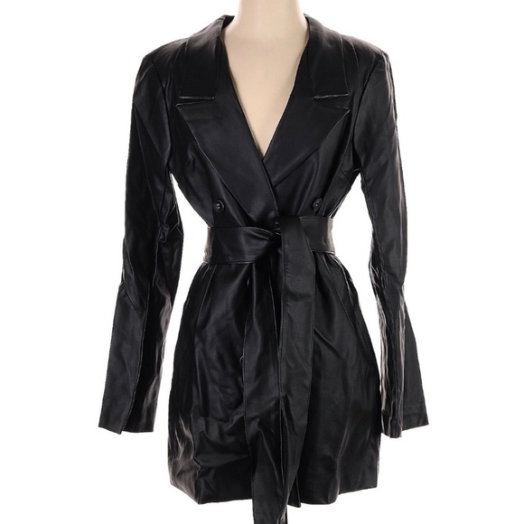 Lovers + Friends Jackets & Blazers - Lovers + Friends Faux Leather Trench Coat NWT Size Small